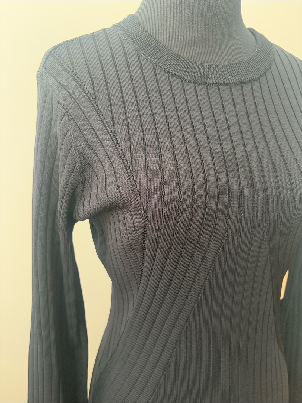 Just Fab Black Ribbed Long-Sleeve Knit Dress - Picture 10 of 16